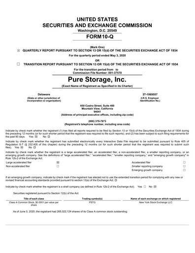 Vorschaubild Pure Storage
 Quartalsbericht 2021-q1
