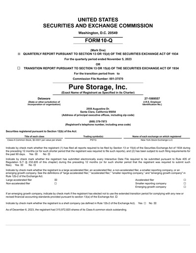 Vorschaubild Pure Storage
 Quartalsbericht 2024-q3