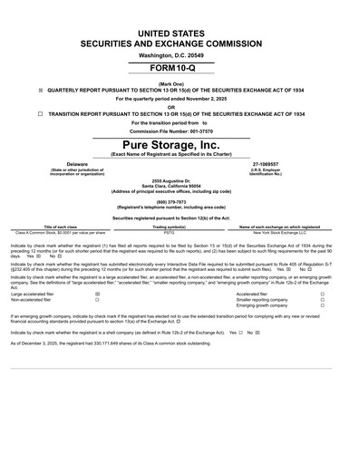 Thumbnail Pure Storage
 Quarterly Report 2026-q3