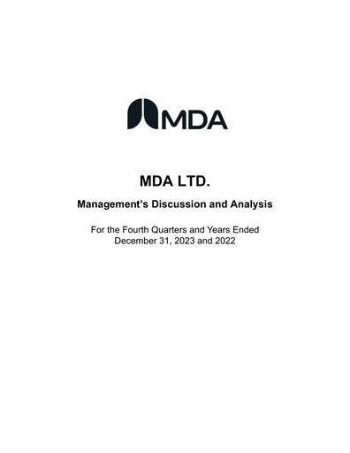 Thumbnail MDA Space Financial Report 2023-q4