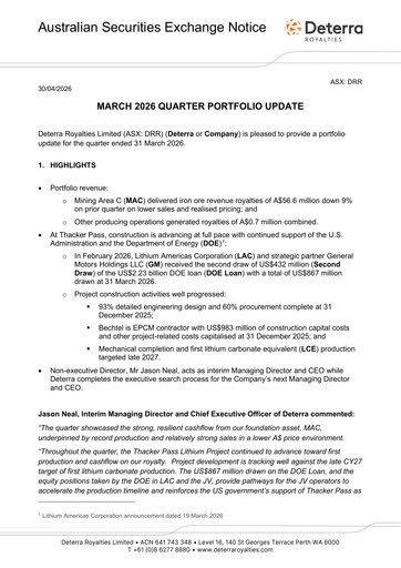 Thumbnail Deterra Royalties Quarterly Report 2026-q1