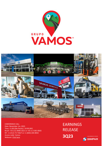 Miniature Vamos Locação de Caminhões, Máquinas e Equipamentos S.A. Rapport trimestriel 2023-q3