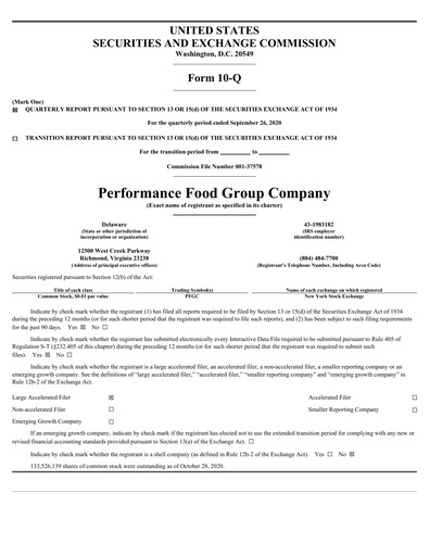 Thumbnail Performance Food Group Quarterly Report 2021-q1