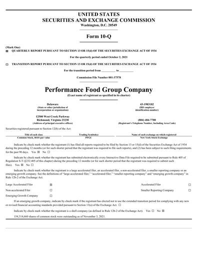Thumbnail Performance Food Group Quarterly Report 2022-q1