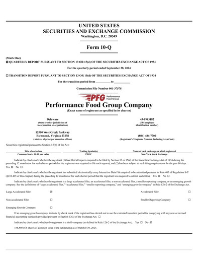 Thumbnail Performance Food Group Quarterly Report 2025-q1