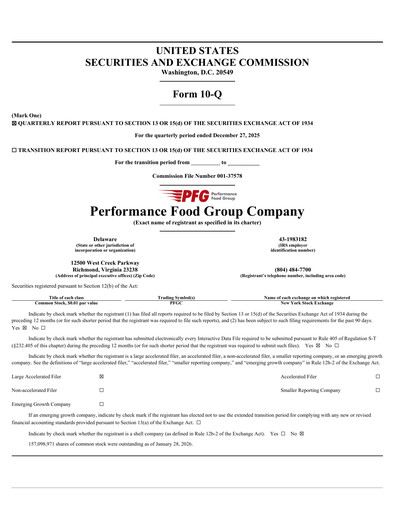 Thumbnail Performance Food Group Quarterly Report 2026-q2