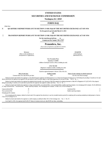 Thumbnail Penumbra Quarterly Report 2021-q1