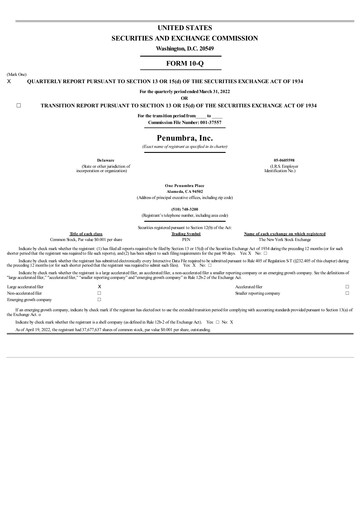 Thumbnail Penumbra Quarterly Report 2022-q1