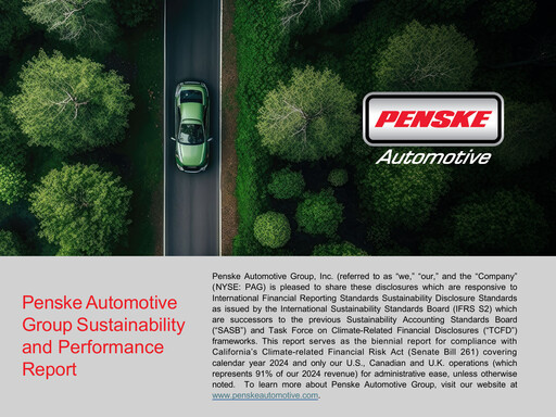 Thumbnail Penske Automotive Group Sustainability Report 2024