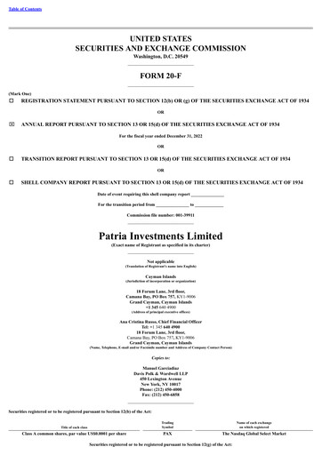 Thumbnail Patria Investments Annual Report 2022