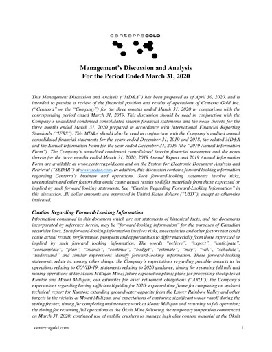 Thumbnail Centerra Gold Quarterly Report 2020-q1