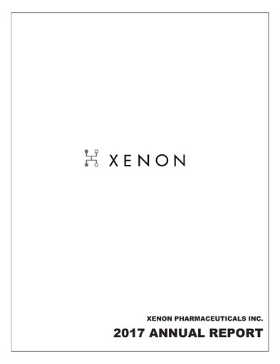 Thumbnail Xenon Pharmaceuticals Annual Report 2017