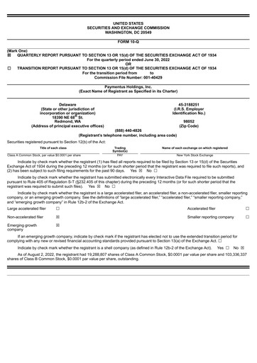 Miniature Paymentus Rapport trimestriel 2022-q2