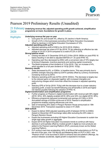 Vorschaubild Pearson Finanzbericht 2019