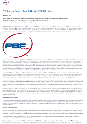 Thumbnail PBF Energy
 Quarterly Report 2020-q4