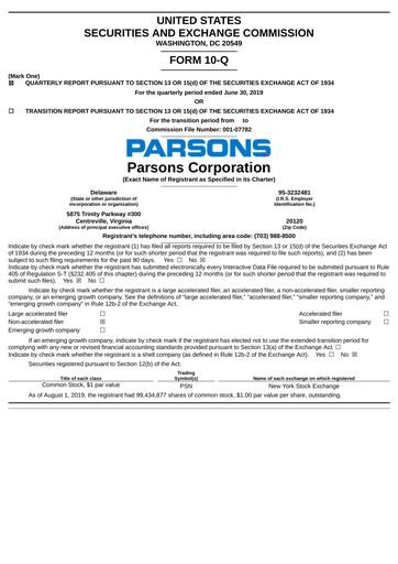 Miniature Parsons Rapport trimestriel 2019-q2