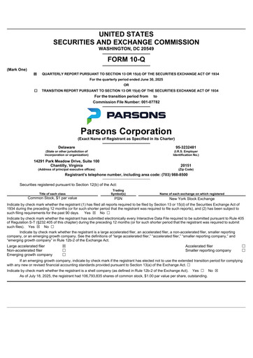 Miniature Parsons Rapport trimestriel 2025-q2