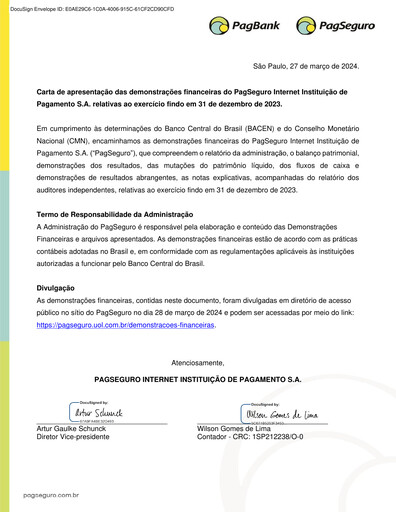 Thumbnail PagSeguro Financial Statement 2023
