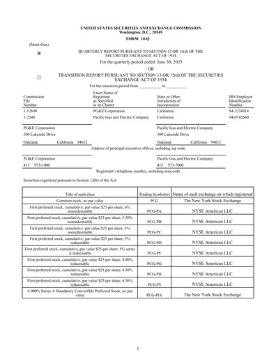 Thumbnail PG&E Corporation Quarterly Report 2025-q2