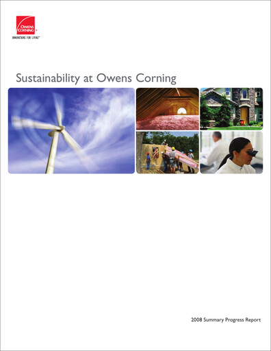 Thumbnail Owens Corning
 Sustainability Report 2008
