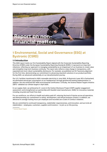 Miniature Bystronic AG Rapport de durabilité 2025