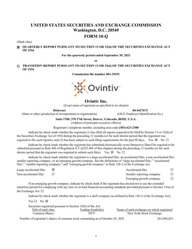 Vorschaubild Ovintiv Quartalsbericht 2021-q3