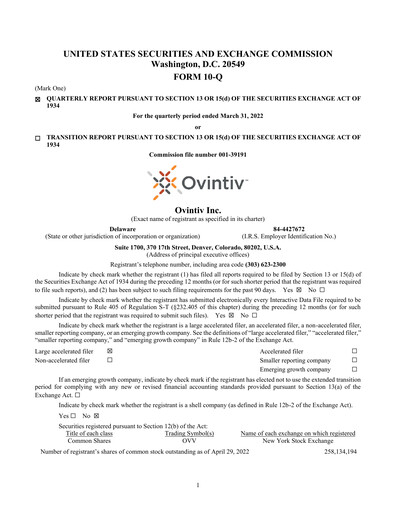 Vorschaubild Ovintiv Quartalsbericht 2022-q1