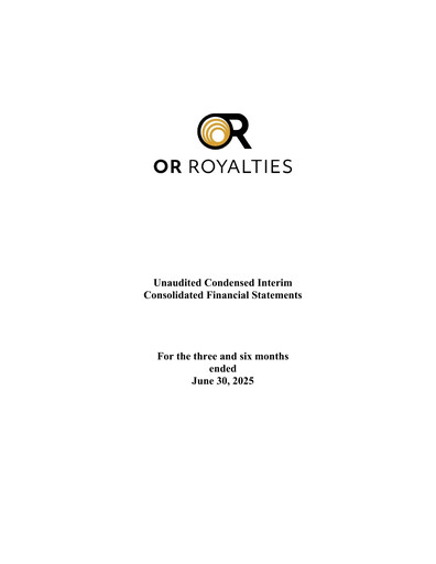 Miniature OR Royalties
 Bilan financier 2025-q2