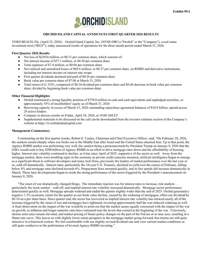 Thumbnail Orchid Island Capital
 Quarterly Report 2026-q1