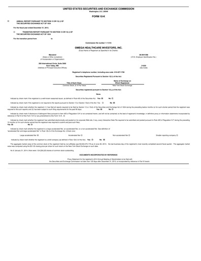 Thumbnail Omega Healthcare Investors Annual Report 2013