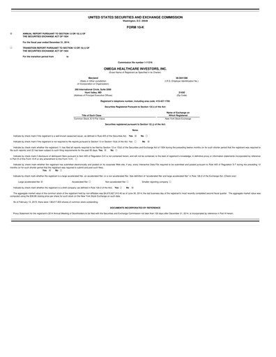 Thumbnail Omega Healthcare Investors Annual Report 2014