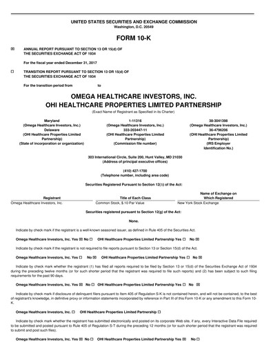 Thumbnail Omega Healthcare Investors Annual Report 2017