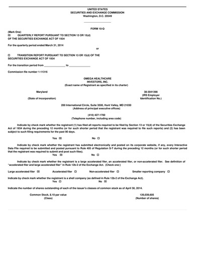 Thumbnail Omega Healthcare Investors Quarterly Report 2014-q1