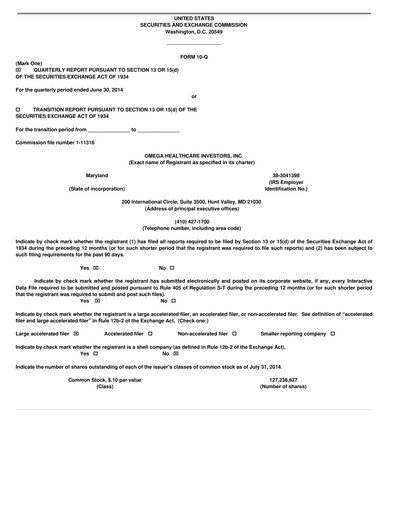 Thumbnail Omega Healthcare Investors Quarterly Report 2014-q2