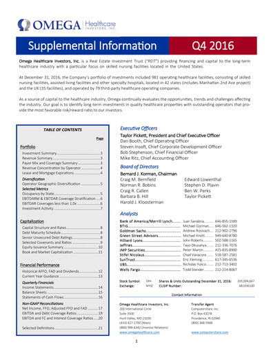 Thumbnail Omega Healthcare Investors Quarterly Report 2016-q4