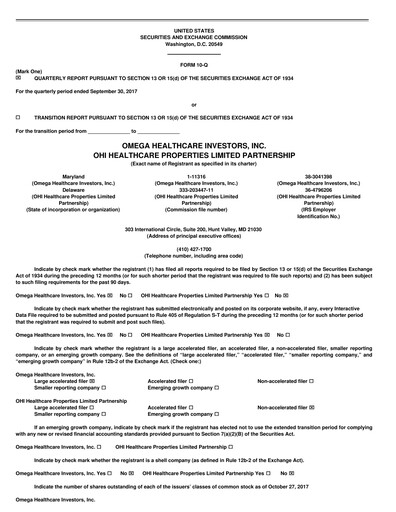 Thumbnail Omega Healthcare Investors Quarterly Report 2017-q3