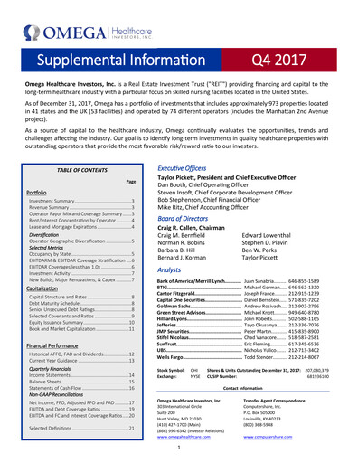 Thumbnail Omega Healthcare Investors Quarterly Report 2017-q4