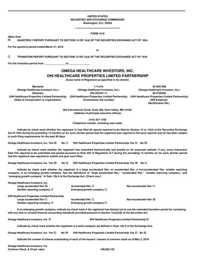 Thumbnail Omega Healthcare Investors Quarterly Report 2018-q1