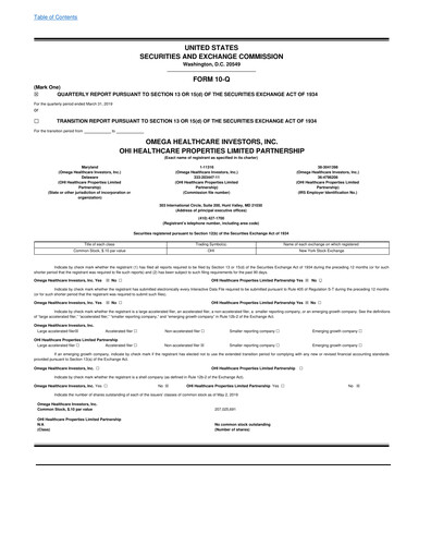 Thumbnail Omega Healthcare Investors Quarterly Report 2019-q1