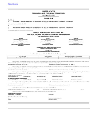 Thumbnail Omega Healthcare Investors Quarterly Report 2019-q2