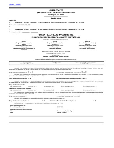Thumbnail Omega Healthcare Investors Quarterly Report 2020-q1
