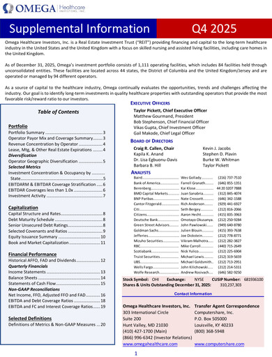 Vorschaubild Omega Healthcare Investors Quartalsbericht 2025-q4