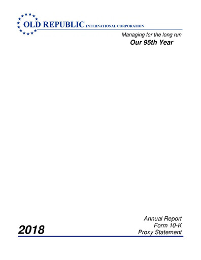 Thumbnail Old Republic International
 Annual Report 2018