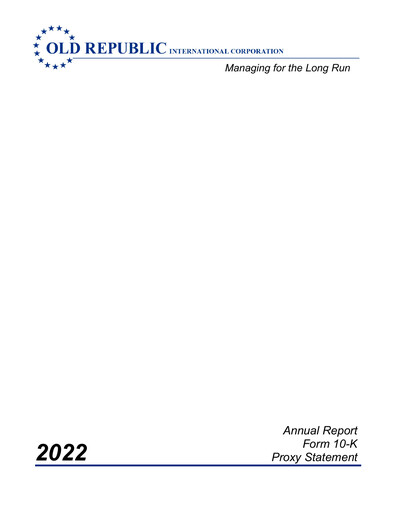 Thumbnail Old Republic International
 Annual Report 2022