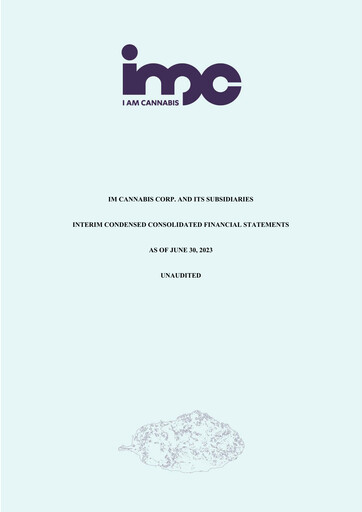 Thumbnail IM Cannabis Financial Statement 2023-h1