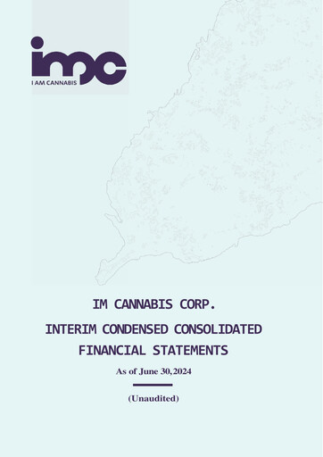 Thumbnail IM Cannabis Financial Statement 2024-h1