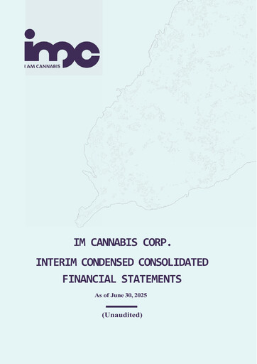 Thumbnail IM Cannabis Financial Statement 2025-h1