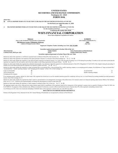 Thumbnail WSFS Financial Financial Report 2020