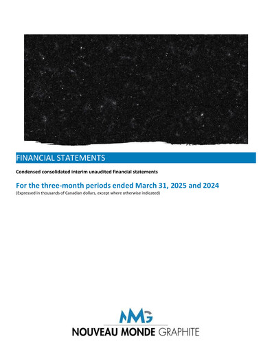Thumbnail Nouveau Monde Graphite Financial Statement 2025-q1