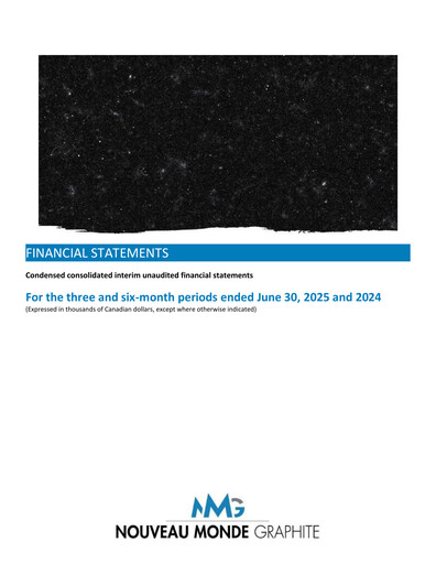Thumbnail Nouveau Monde Graphite Financial Statement 2025-q2